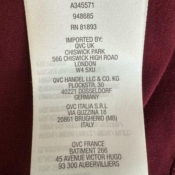 LOGO Lavish Lace Overlay Scoop Neck Top Tunic 2X Maroon A345571 Lori Goldstein - Picture 13 of 15